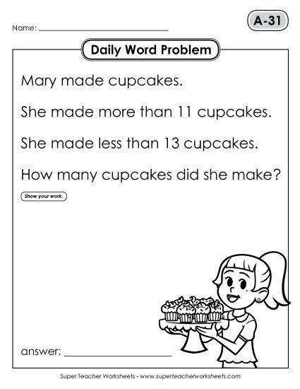 Daily Word Problems A-31 through A-35 (Printable PDF Worksheet)