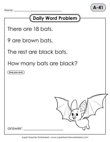 Daily Word Problems A-41 through A-45 (Printable PDF Worksheet)