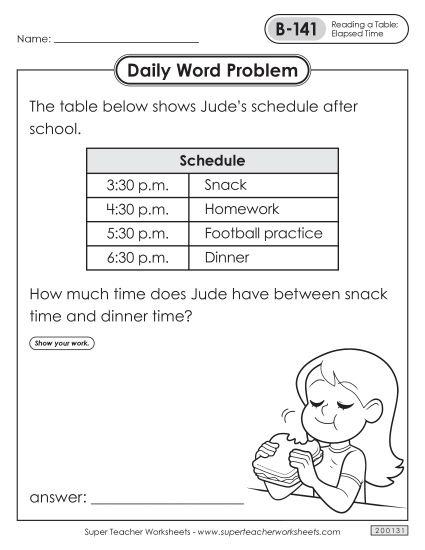 Daily Word Problems  B-141 through B-145 (Printable PDF Worksheet)