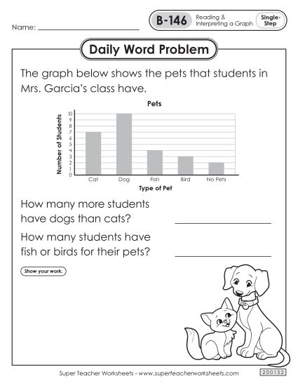 Daily Word Problems  B-146 through B-150 (Printable PDF Worksheet)