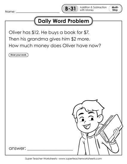 Daily Word Problems B-31 through B-35 (Printable PDF Worksheet)