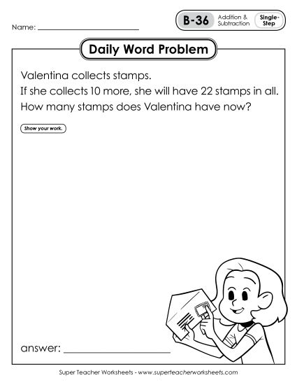 Daily Word Problems B-36 through B-40 (Printable PDF Worksheet)