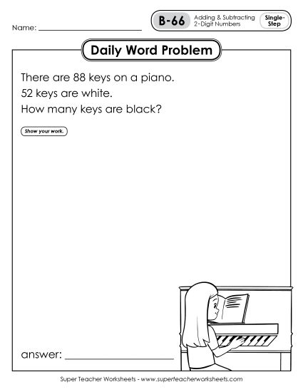 Daily Word Problems B-66 through B-70 (Printable PDF Worksheet)