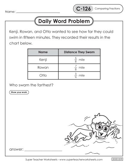 Daily Word Problems  C-126 through C-130 (Printable PDF Worksheet)
