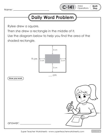Daily Word Problems  C-141 through C-145 (Printable PDF Worksheet)