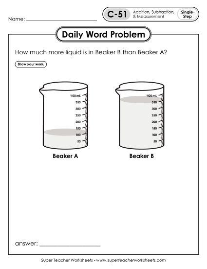 Daily Word Problems C-51 through C-55 (Printable PDF Worksheet)
