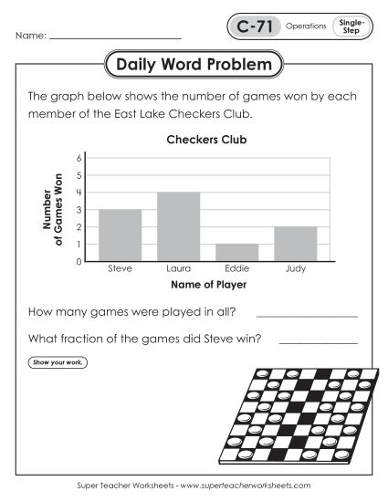 Daily Word Problems  C-71 through C-75 (Printable PDF Worksheet)