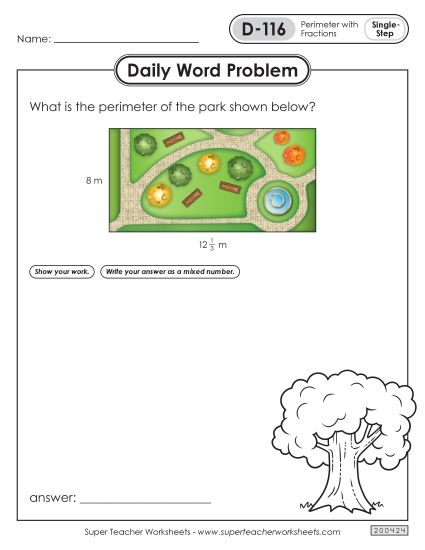 Daily Word Problems  D-116 through D-120 (Printable PDF Worksheet)