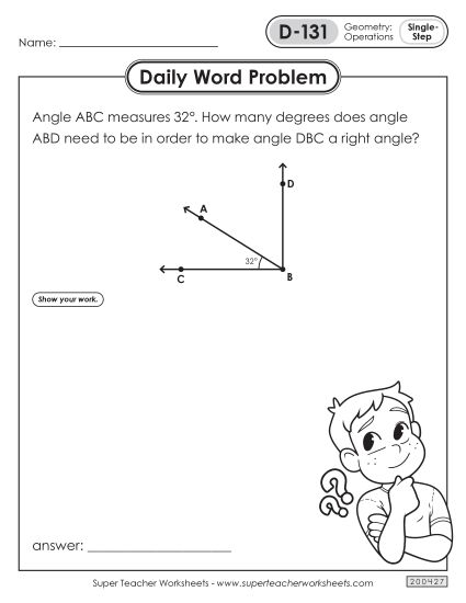 Daily Word Problems  D-131 through D-135 (Printable PDF Worksheet)