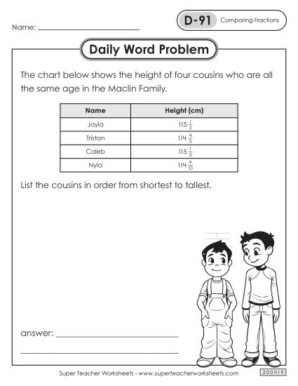 Daily Word Problems  D-91 through D-95 (Printable PDF Worksheet)