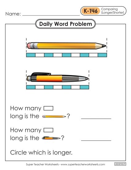 Daily Word Problems  K-146 through K-150 (Printable PDF Worksheet)