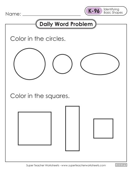 Daily Word Problems  K-96 through K-100 (Printable PDF Worksheet)