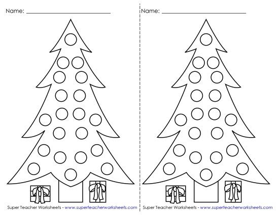 Monthly Sticker Charts - December Chart (Tree) (Printable PDF Worksheet)