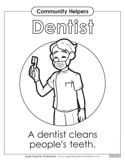 Coloring Pages - Dentist Coloring Page (Printable PDF Worksheet)