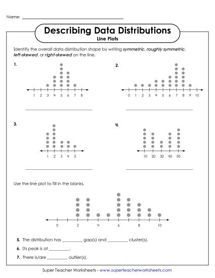 Visual Displays of Data - Describing Data Distribution Activity (Line Plots) (Printable PDF Worksheet)