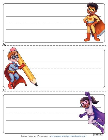 Desk Tags - Desk Tag - Superheroes (Printable PDF Worksheet)