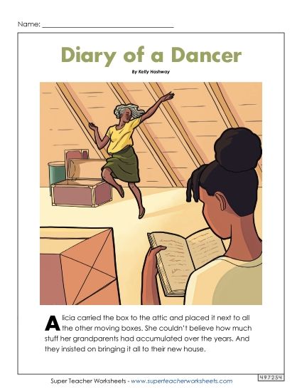 Fiction Stories - Diary of a Dancer (Fiction) (Printable PDF Worksheet)