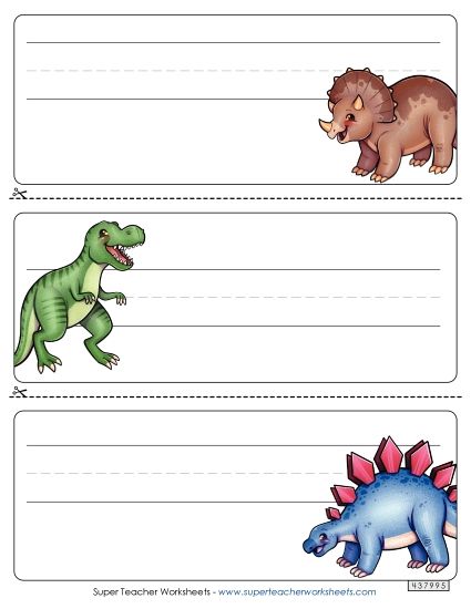 Teacher Helpers - Dino Desk Tags (Printable PDF Worksheet)