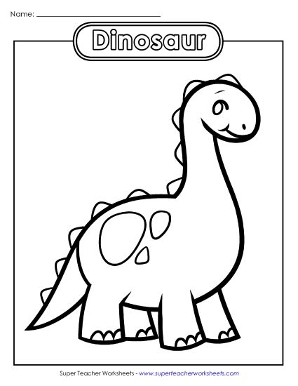 Basic Pictures (For Younger Students) - Dinosaur (Printable PDF Worksheet)