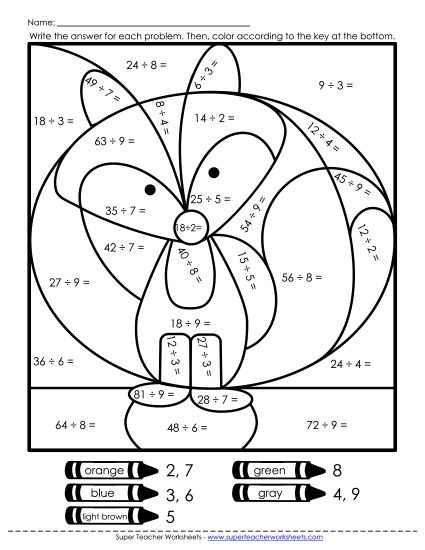 Division - Division: Fox (Printable PDF Worksheet)