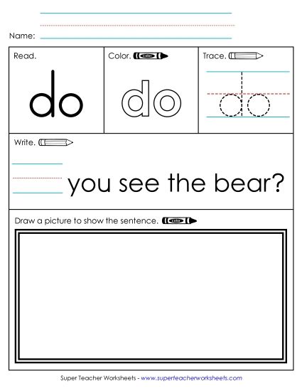 Individual Sight Words - Do (Sight Word) (Printable PDF Worksheet)