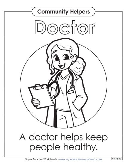 Anchor Chart / Coloring Pages - Doctor (Printable PDF Worksheet)
