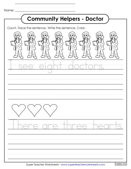 Trace & Write - Doctor (Trace & Write) (Printable PDF Worksheet)