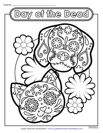 Coloring Pages - Dog and Cat Coloring Page (Printable PDF Worksheet)