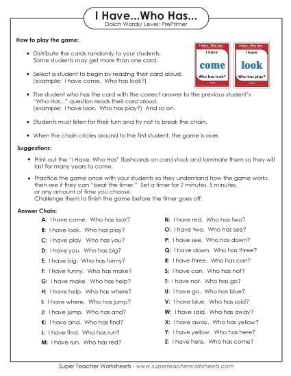 Sight Words (Dolch) - Dolch Pre-Primer Words (Printable PDF Worksheet)