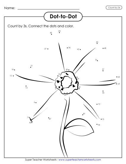 Dot-to-Dot: Flower (Printable PDF Worksheet)