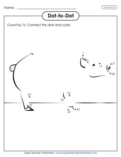 Dot-to-Dot: Pig (Printable PDF Worksheet)