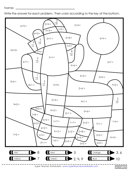 Math Puzzles - Double Mystery Picture Activity to Practice Adding (Printable PDF Worksheet)