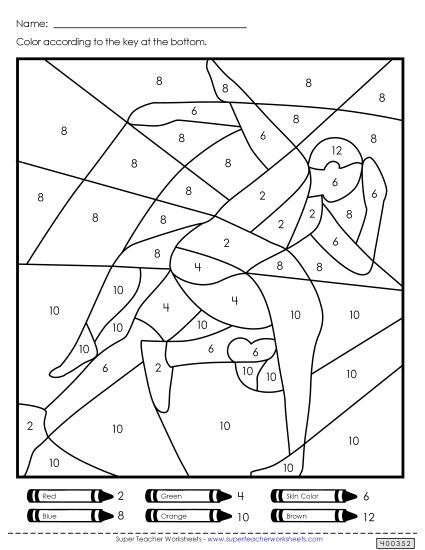 Color-by-Number - Double Mystery Picture (Color-by-Number ) (Printable PDF Worksheet)