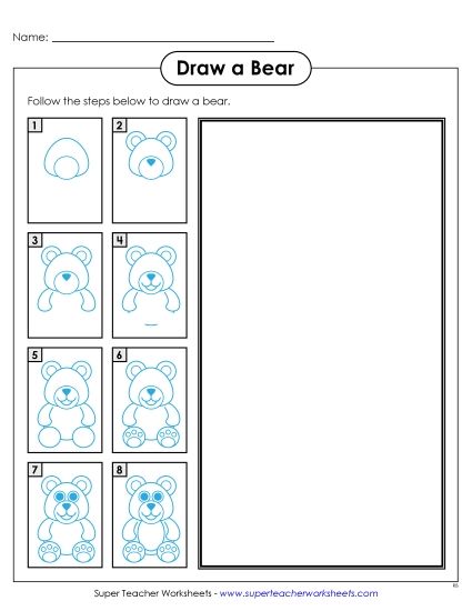 Animals - Draw a Bear (Printable PDF Worksheet)