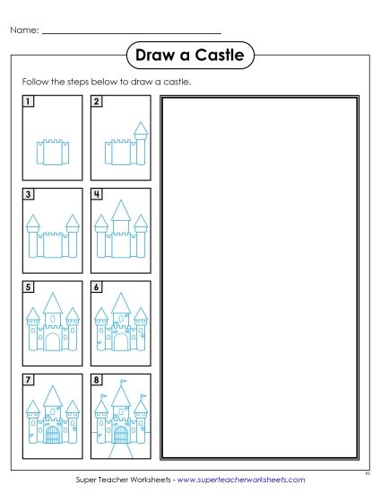 Buildings - Draw a Castle (Printable PDF Worksheet)