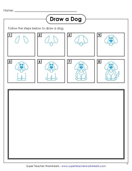 Animals - Draw a Dog (Printable PDF Worksheet)