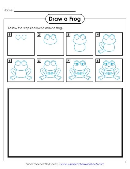 Animals - Draw a Frog (Printable PDF Worksheet)