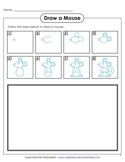 Animals - Draw a Mouse (Printable PDF Worksheet)