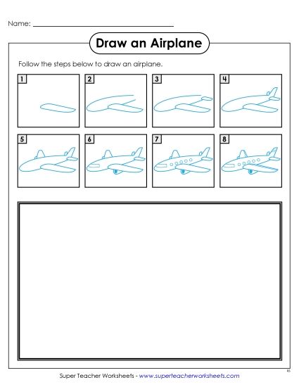 Transportation - Draw a Plane (Printable PDF Worksheet)