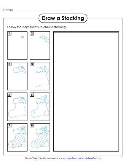 Christmas - Draw a Stocking (Printable PDF Worksheet)