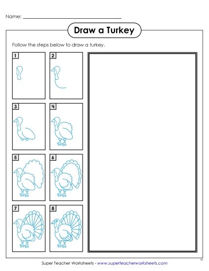 Thanksgiving - Draw a Turkey (Printable PDF Worksheet)