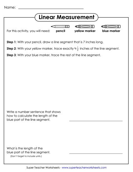 Nearest Half Inch - Draw, Measure, Subtract (Printable PDF Worksheet)
