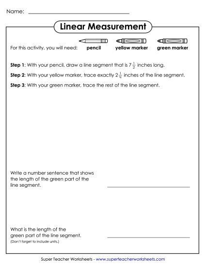 Nearest Quarter Inch - Draw, Measure, Subtract (Printable PDF Worksheet)