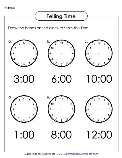 Worksheets - Draw the Hands (Printable PDF Worksheet)