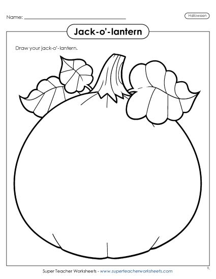 Draw Your Own Designs - Draw Your Own Jack-O'-Lantern  (Printable PDF Worksheet)