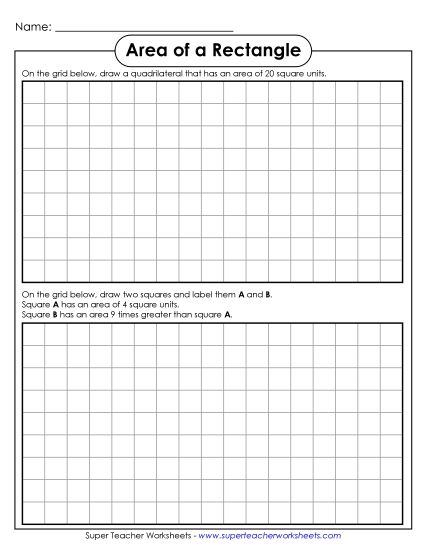 Basic - Drawing Rectangles (Area) (Printable PDF Worksheet)