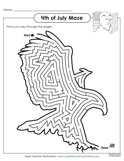 Mazes - Eagle Maze (Printable PDF Worksheet)
