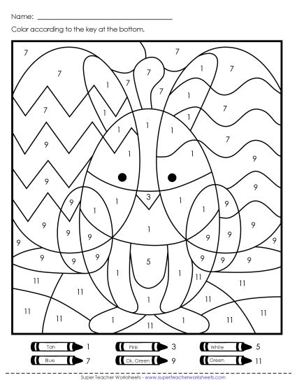 Holiday and Seasonal - Easter Bunny, Chick, or Eggs (Printable PDF Worksheet)