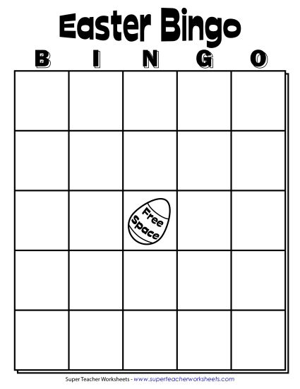 Classroom Games - Easter Class Bingo Game (Printable PDF Worksheet)