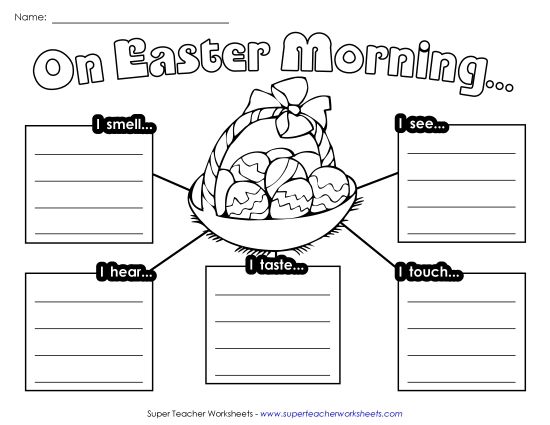 Holiday & Season Graphic Organizers - Easter Senses (Printable PDF Worksheet)